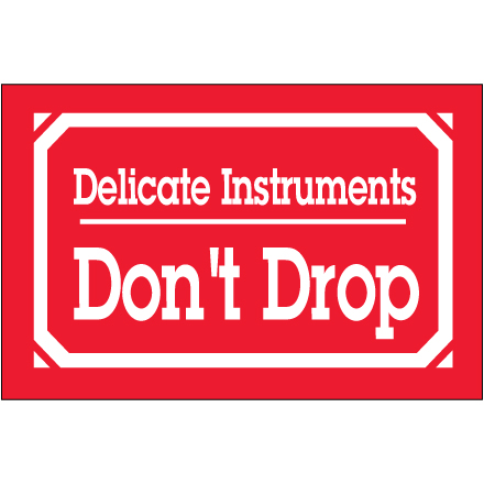 3 x 5" - "Delicate Instruments - Don't Drop" Labels