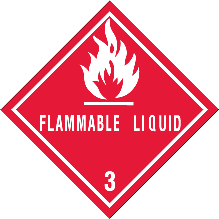 4 x 4" - "Flammable Liquids - 3" Labels