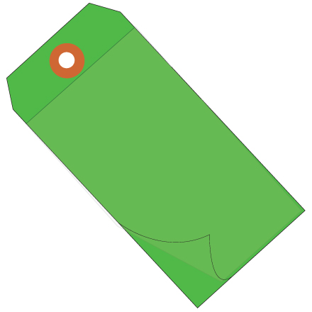 4 <span class='fraction'>3/4</span> x 2 <span class='fraction'>3/8</span>"Green Self-Laminating Tags