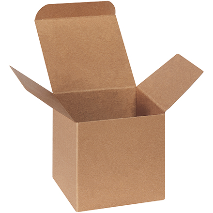 4 x 4 x 4" Heavy Duty Kraft Reverse Tuck Folding Cartons